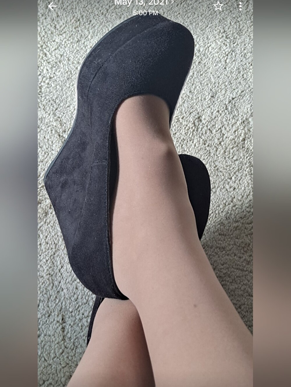 Black Suede SODA Platform Wedges Size 7